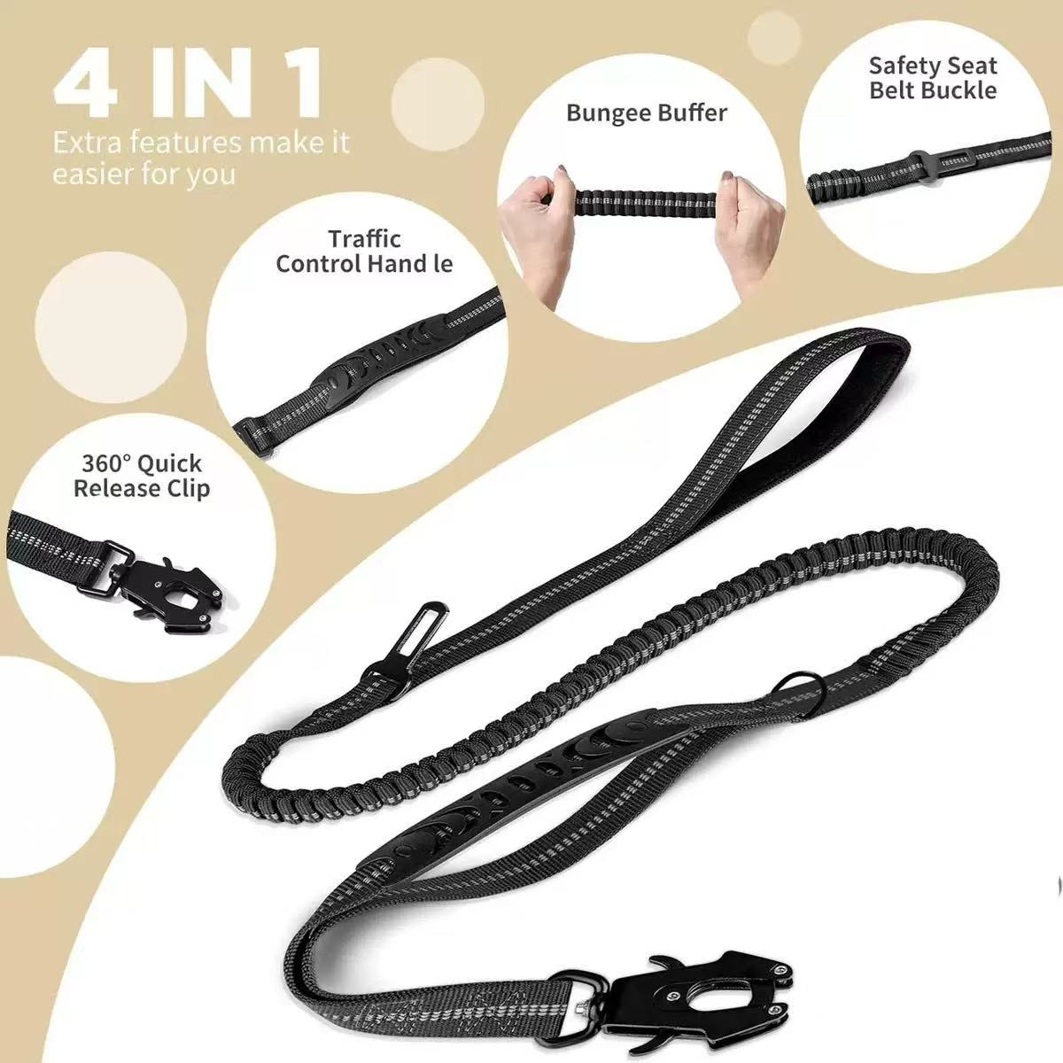 2-in-1 Bungee Leash & Car Seat Belt