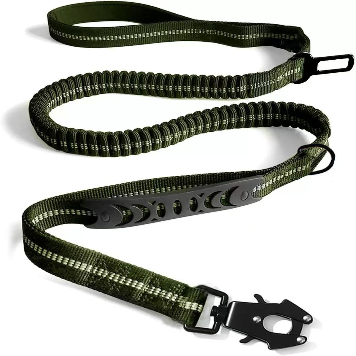 Orange no-pull car harness with tether
