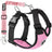 Pink no-pull car harness with tether